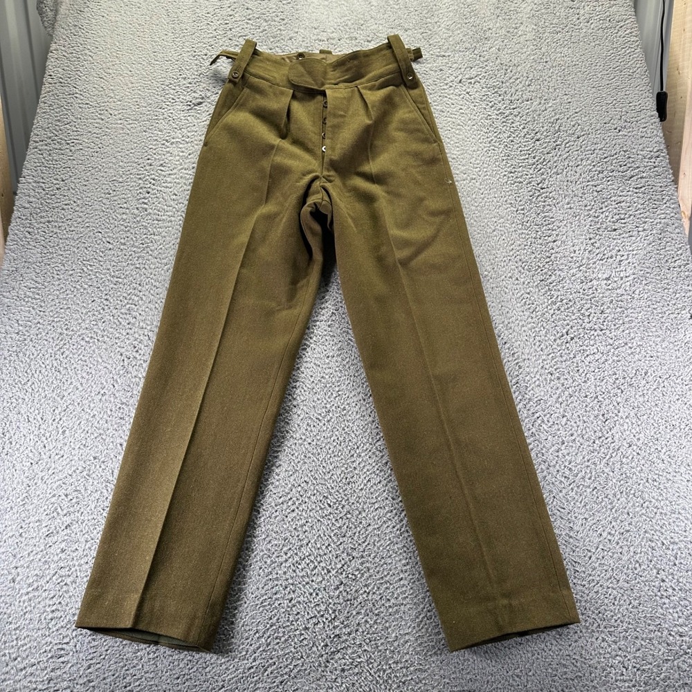 Vintage 70s US Army Dress Trousers Pants Mens 28x32 Brown Wool Straight Vietnam